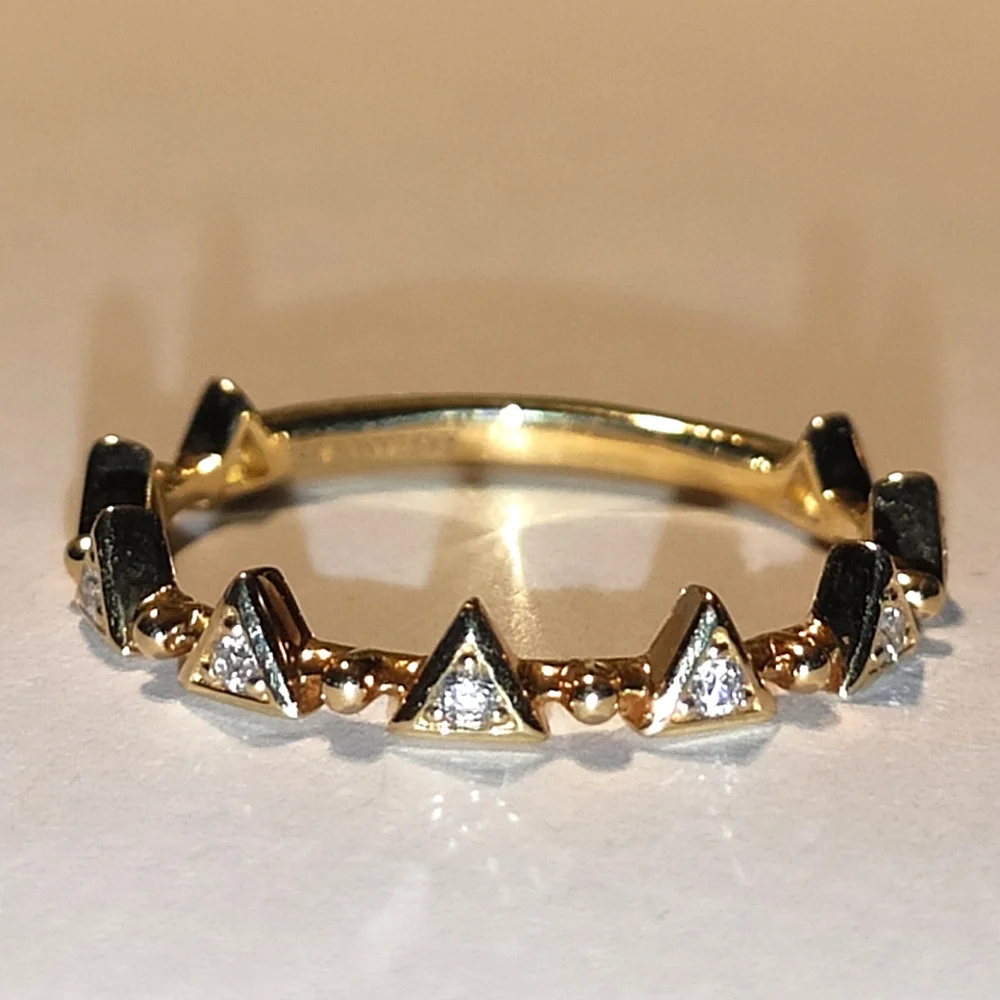 Bony Levy 18K Diamond Diamond Accent Triangular Station Crown Ring